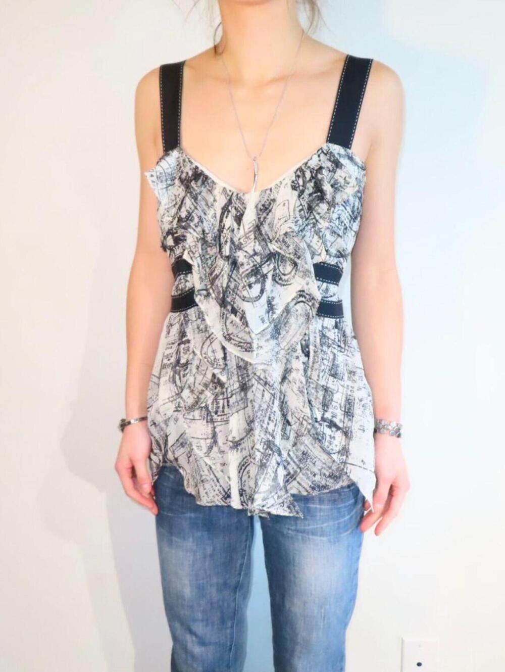 Diane von Furstenberg Women's Black and White Shirt